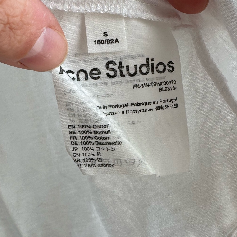 Acne Studios Extorr Statue Tee White Gray Graphic 100% Cotton size men’s small - Picture 4 of 5